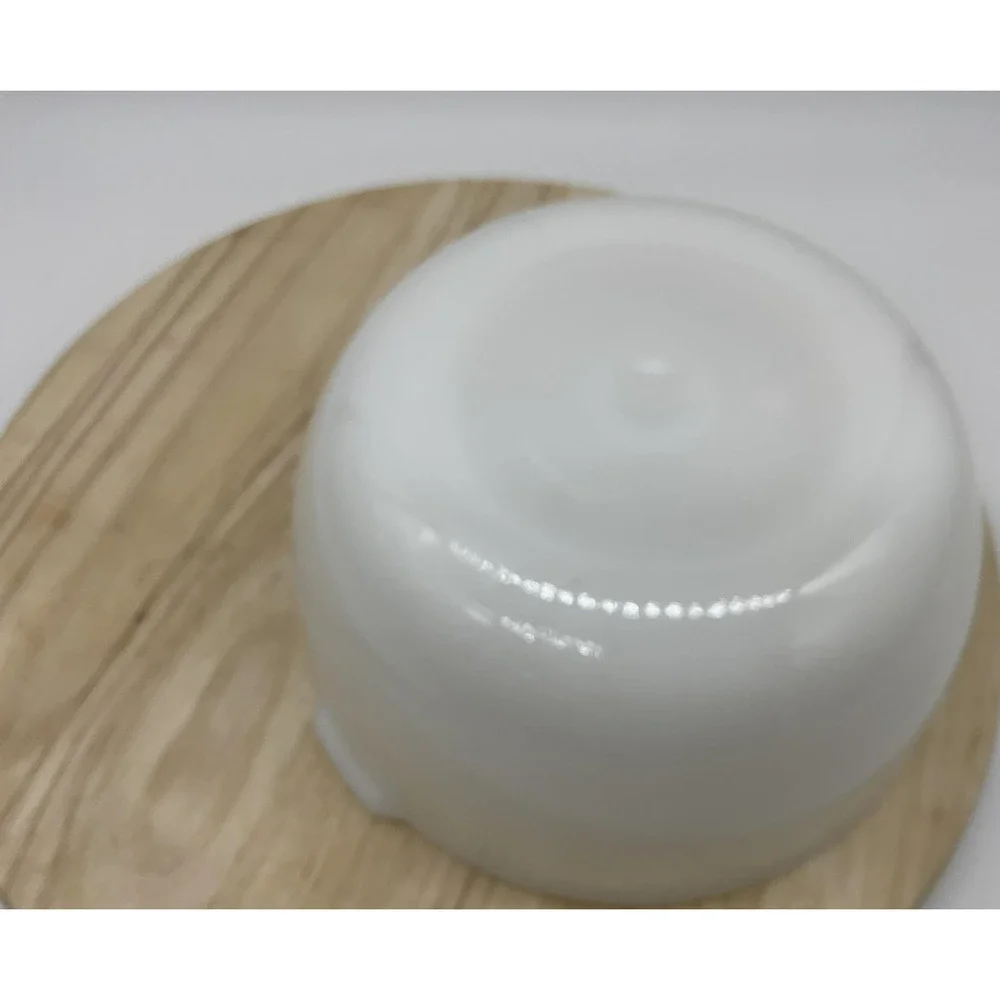 Glasbake 38CG White Milk Glass 4-Quart‎ Mixing Bowl for Sunbeam Mixers VTG USA